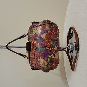Patricia Nash Floral Verbania Leather Frame Crossbody Shoulder Bag Purse Handbag